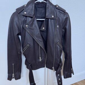 ALLSAINTS Balfern Biker leather jacket- like new (size 4)